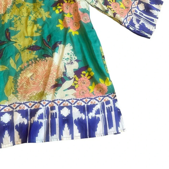 Cabi Bold Floral 100% Silk Mini Dress Tunic Top Abstract Size Small Women's - Picture 3 of 12